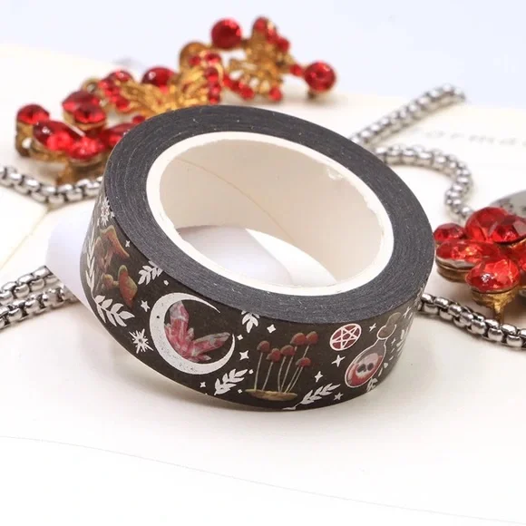 Witch Craft, Halloween, Silver Moon, Potions, Washi Tape, 1 Roll - Picture 2 of 10